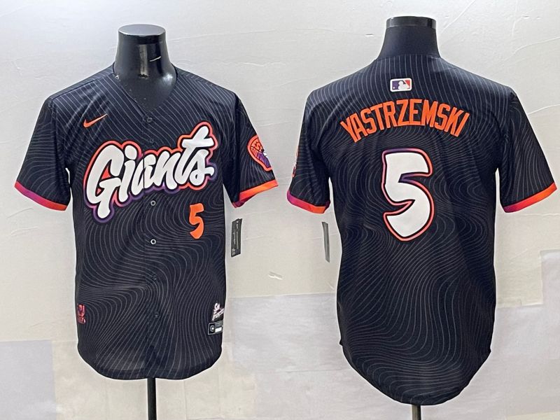 Men San Francisco Giants #5 Yastrzemski Black Joint Name 2025 Nike MLB Jersey style 36